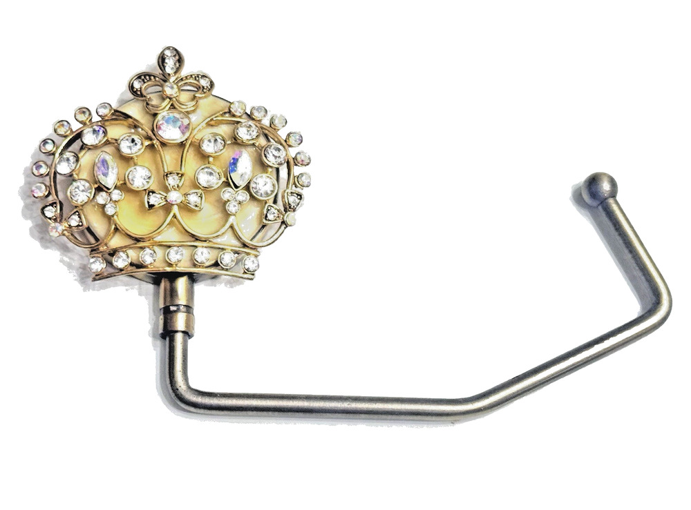 SPRING STREET DESIGN CRYSTAL ANTIQUE CROWN HANDBAG PURSE HOLDER HOOK GIFT